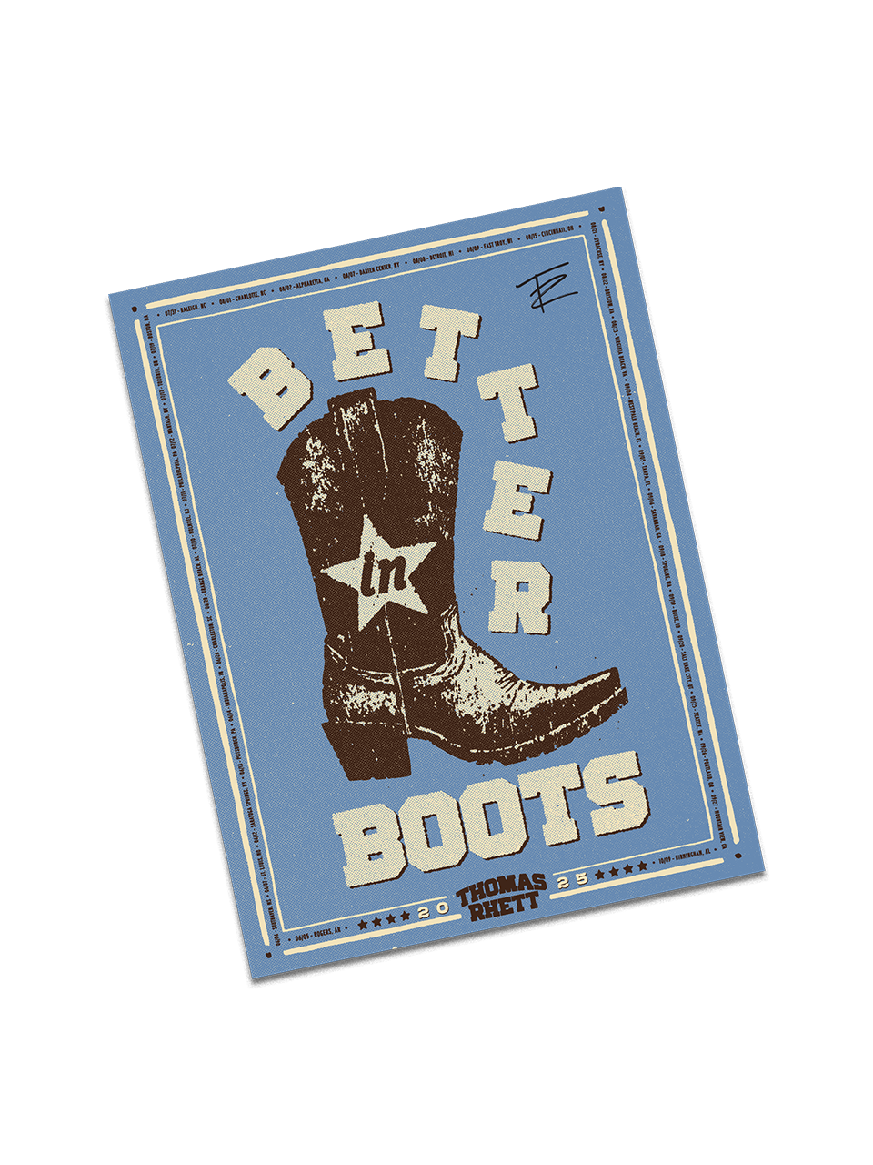 LIMITED Thomas Rhett Signed Better In Boots Tour Poster