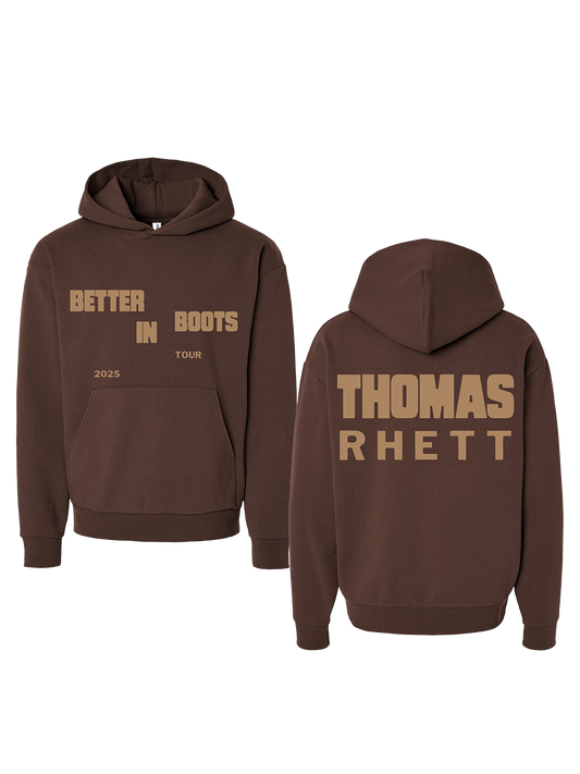 Staggered Better in Boots Brown Hoodie