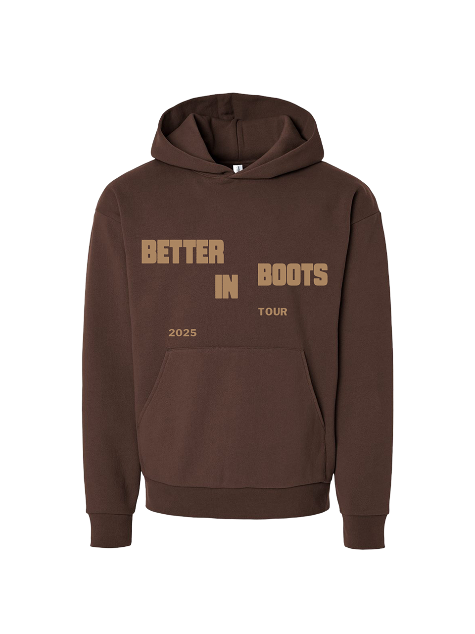 Staggered Better in Boots Brown Hoodie
