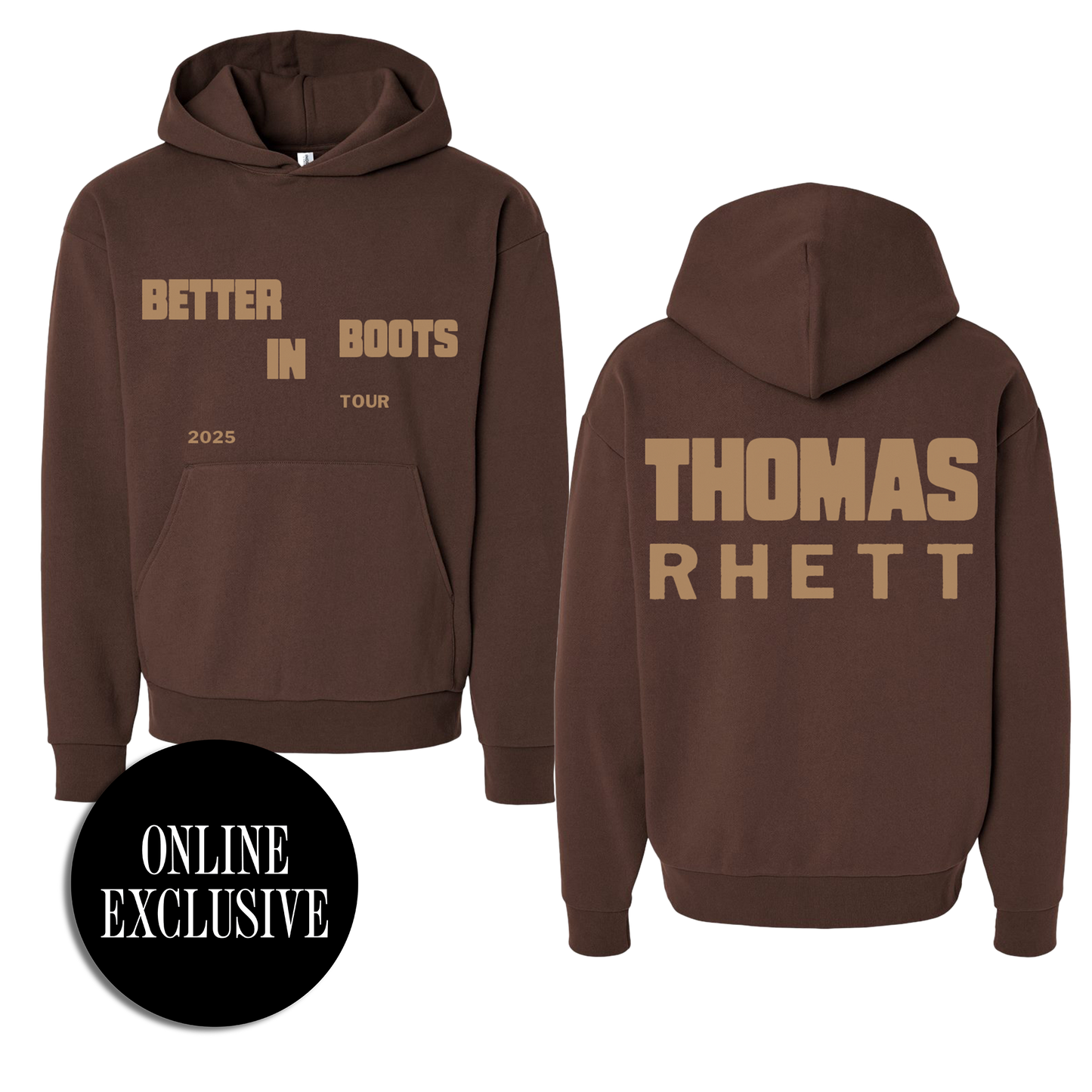 Staggered Better in Boots Brown Hoodie