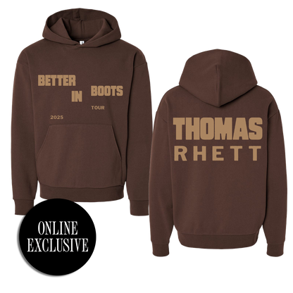 Staggered Better in Boots Brown Hoodie
