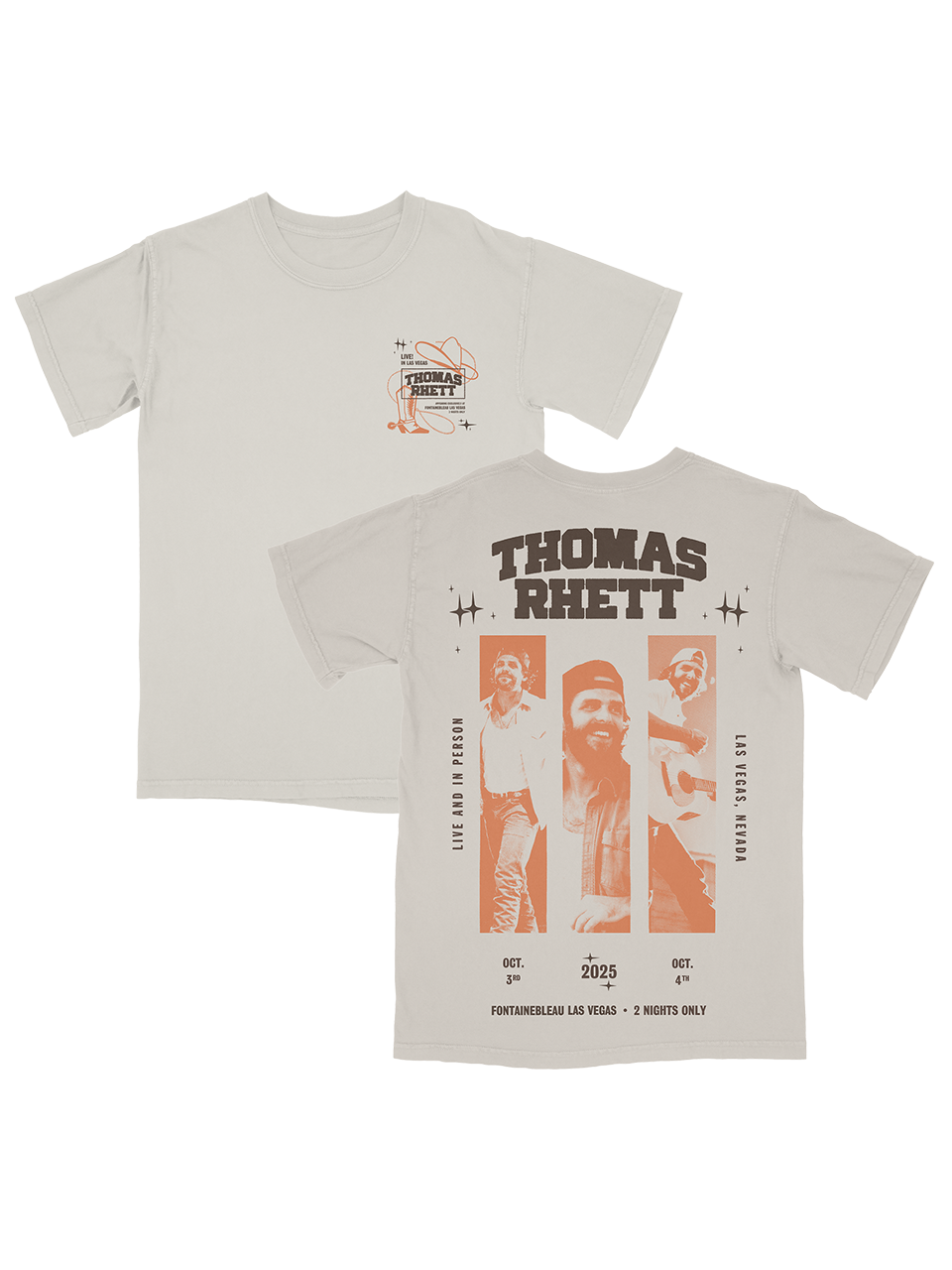 Live In Las Vegas Cream Tee