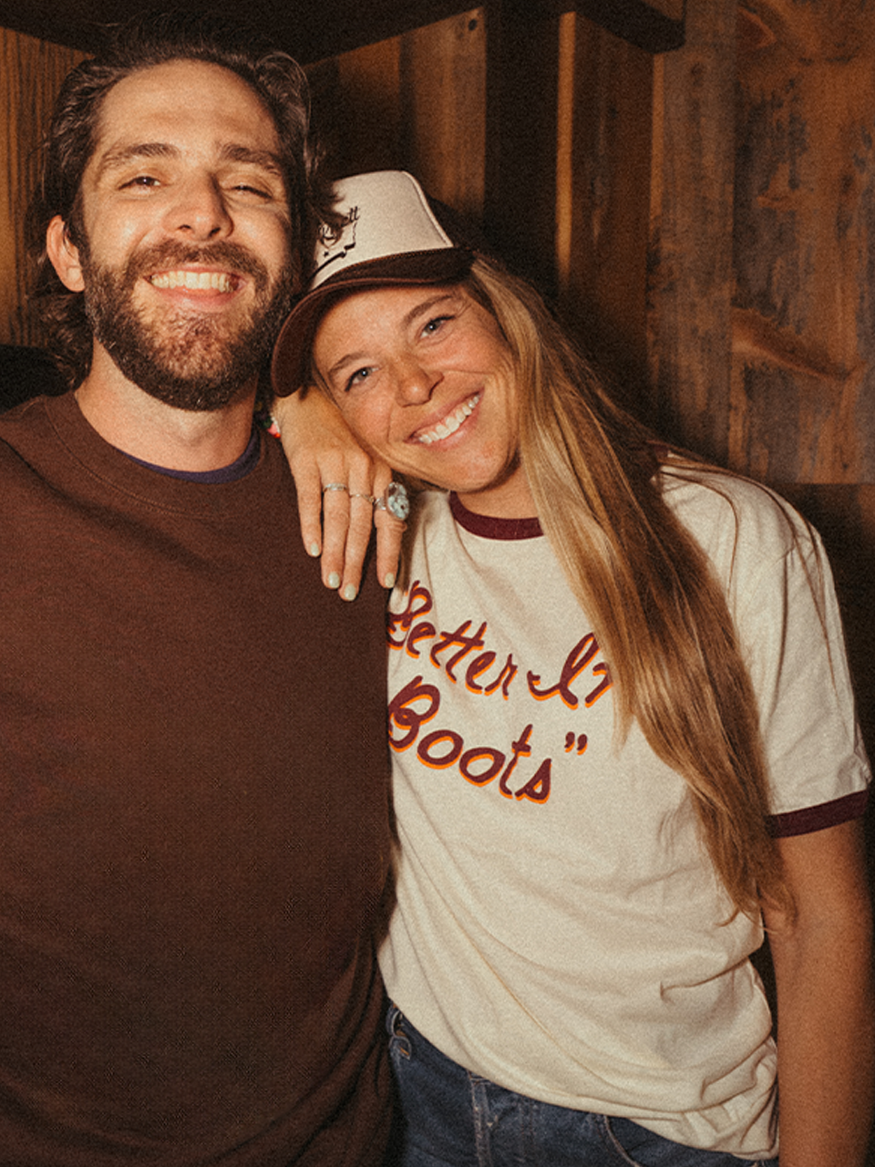 Better in Boots Script Ringer Tee